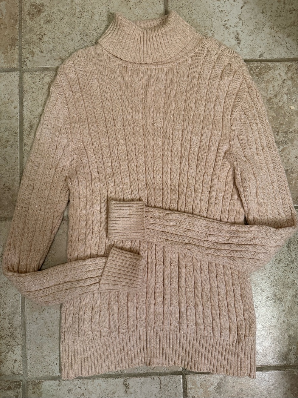Charter Club Blush Cable Knit Turtleneck Sweater